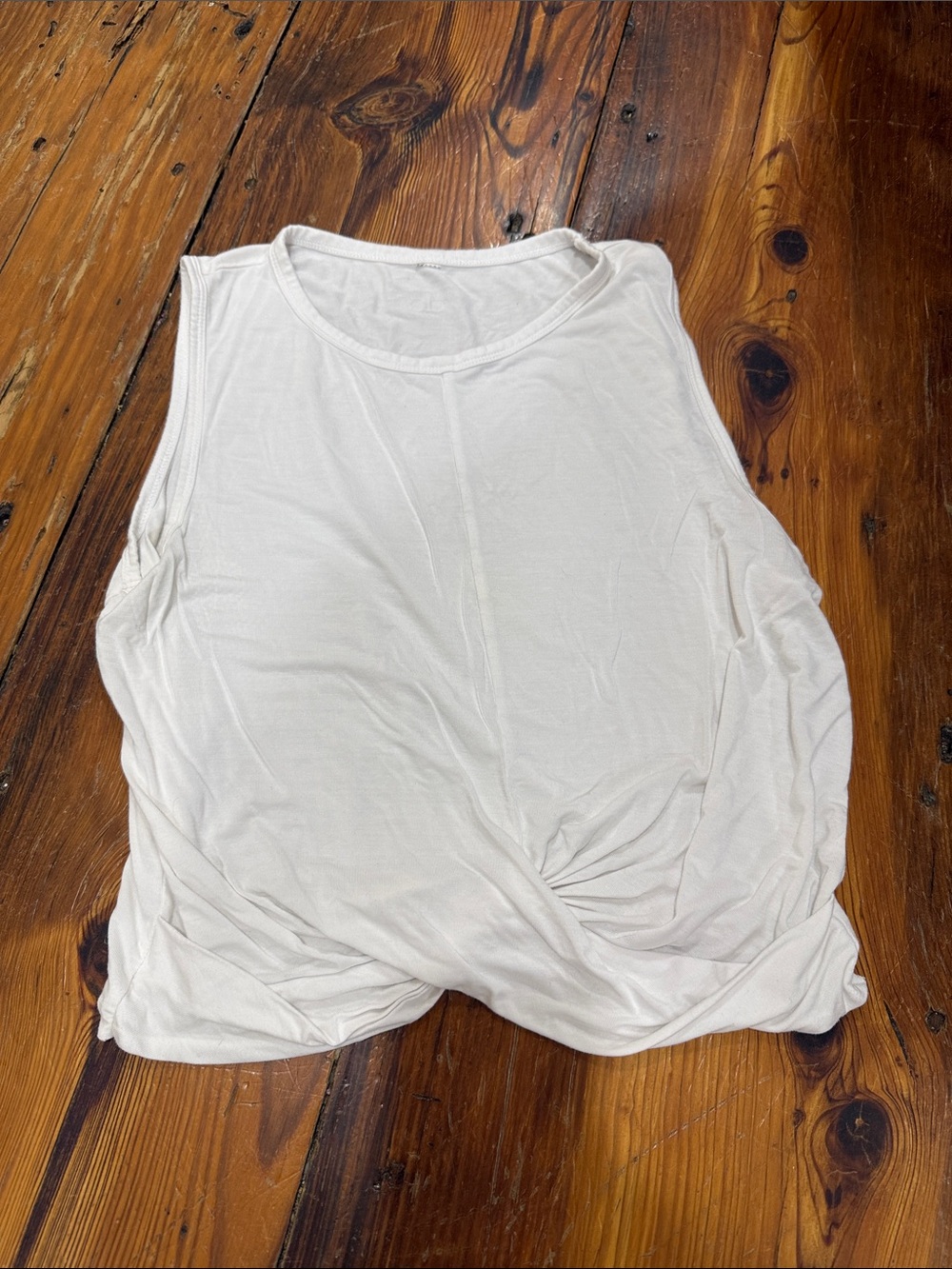 ALO Yoga White Twist-Hem Sleeveless Tank